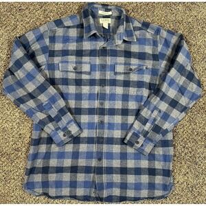 Vintage LL Bean Chamois Cloth Traditional Fit Plaid Button Up Shirt Men's Sz XL